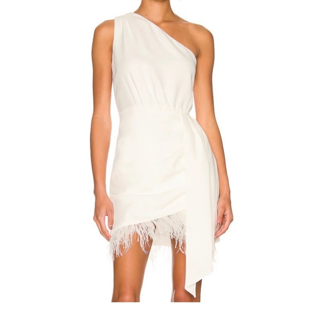 SAYLOR WHITE FEATHER MINI DRESS